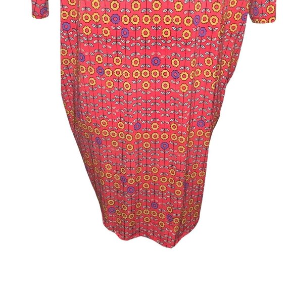 LuLaRoe RETIRED Irma Women's S Red Floral Tunic Mid-length Sleeves NWT - Picture 8 of 9